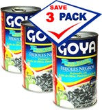 Goya Black Beans Seasoned  Low Sodium  15.5 oz Pack of 3